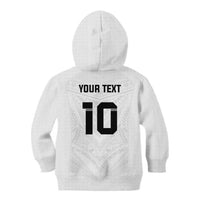 Custom Fiji Rugby Kid Hoodie Tapa Tribal Motifs Sporty Style - Polynesian Pride