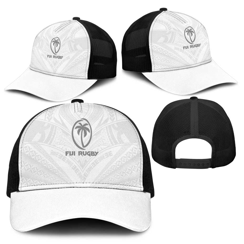 Fiji Rugby Mesh Trucker Cap Tapa Tribal Motifs Sporty Style - Polynesian Pride