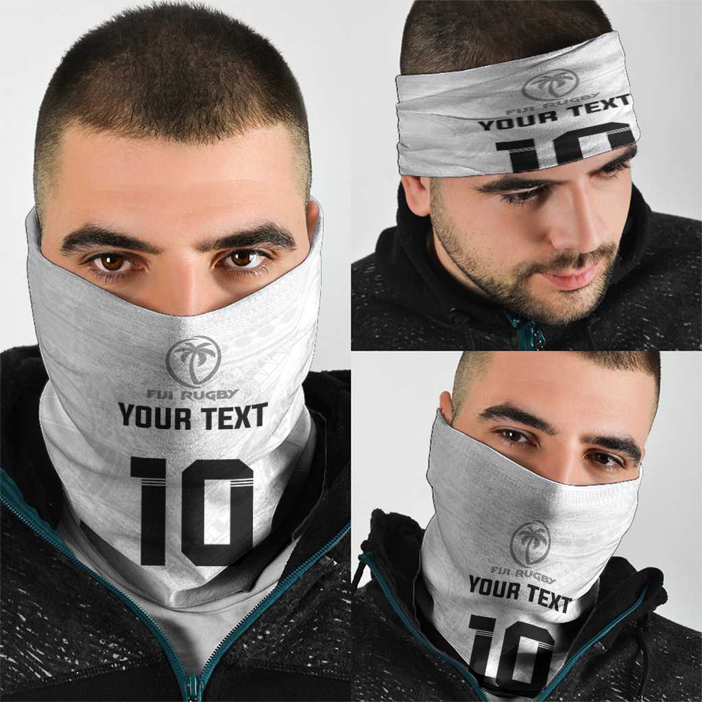 Custom Fiji Rugby Neck Gaiter Tapa Tribal Motifs Sporty Style - Polynesian Pride