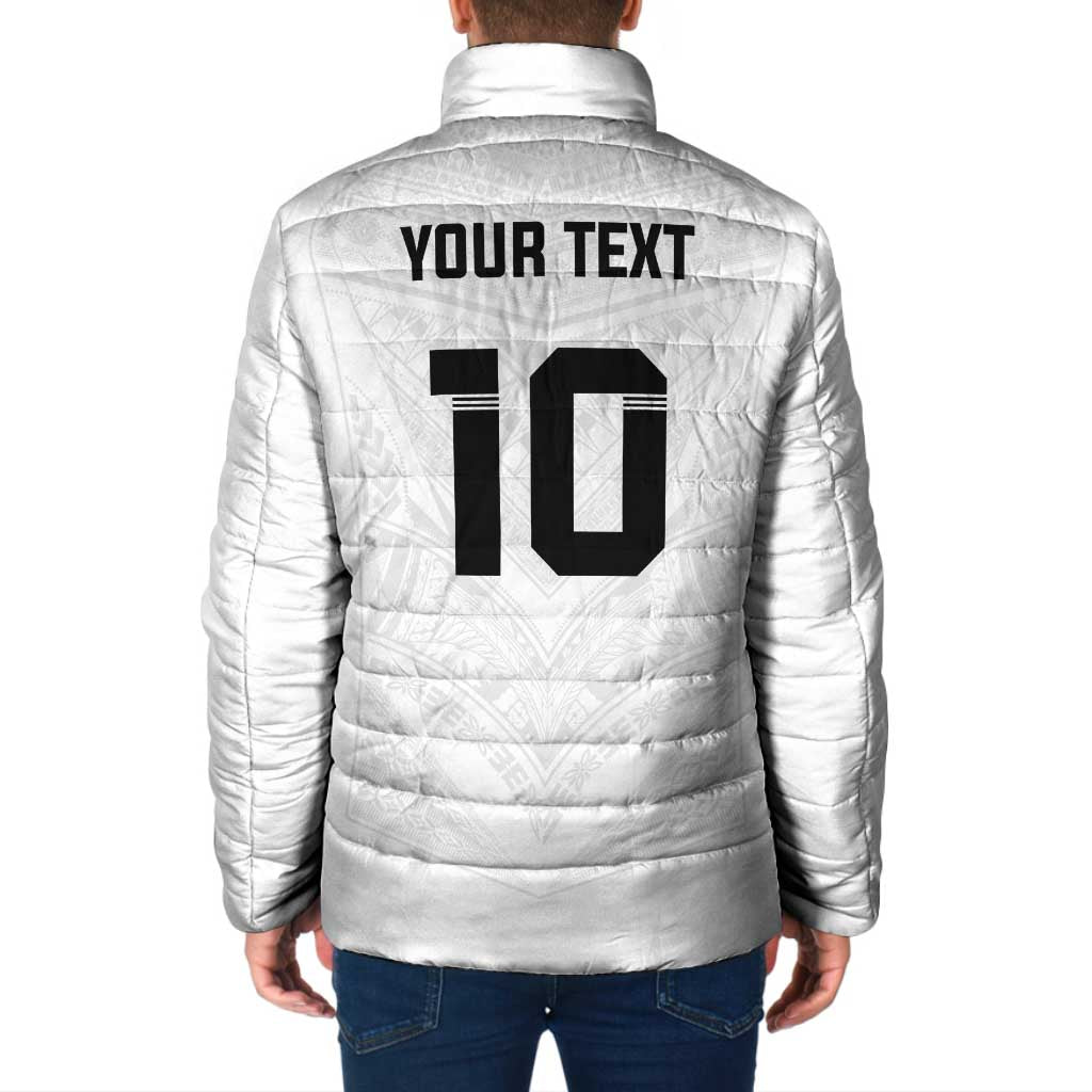 Custom Fiji Rugby Padded Jacket Tapa Tribal Motifs Sporty Style - Polynesian Pride