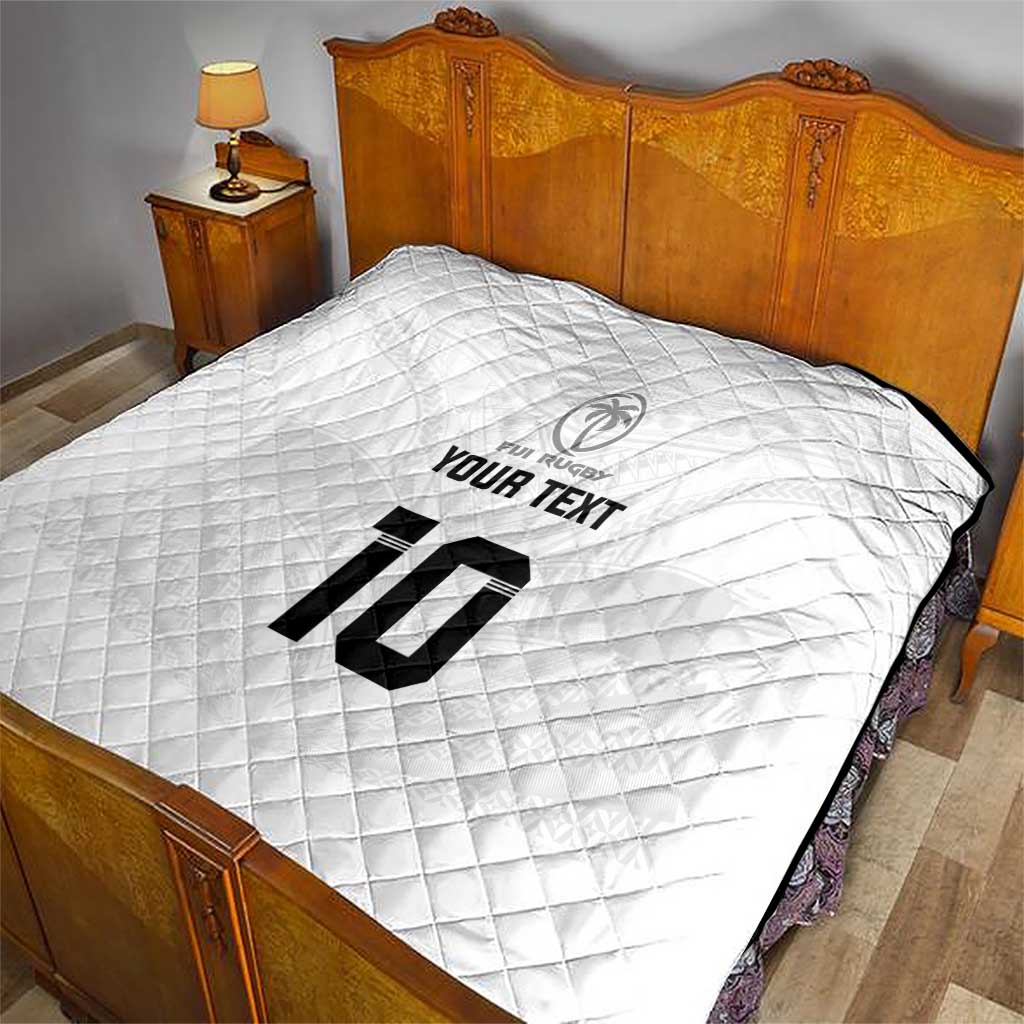 Custom Fiji Rugby Quilt Tapa Tribal Motifs Sporty Style - Polynesian Pride