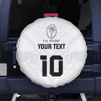 Custom Fiji Rugby Spare Tire Cover Tapa Tribal Motifs Sporty Style - Polynesian Pride