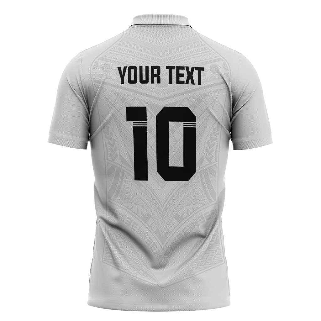 Custom Fiji Rugby Zipper Polo Shirt Tapa Tribal Motifs Sporty Style - Polynesian Pride