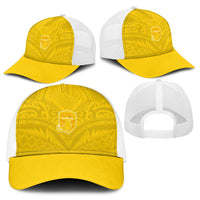 Niue Rugby Baseball Net Cap Hiapo Tribal Motifs Sporty Style - Polynesian Pride