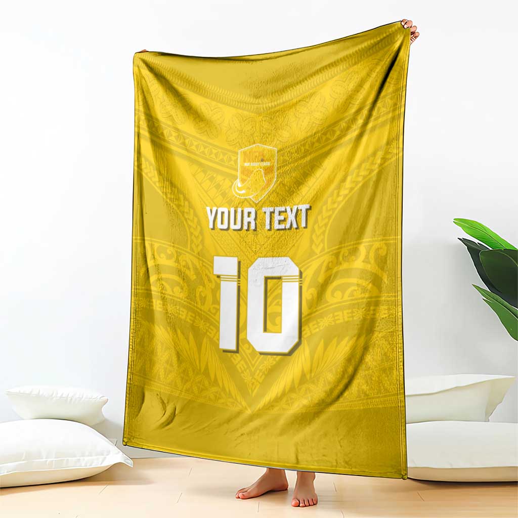 Custom Niue Rugby Blanket Hiapo Tribal Motifs Sporty Style - Polynesian Pride