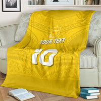 Custom Niue Rugby Blanket Hiapo Tribal Motifs Sporty Style - Polynesian Pride