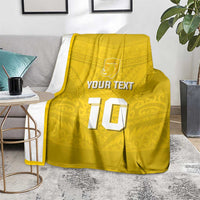 Custom Niue Rugby Blanket Hiapo Tribal Motifs Sporty Style - Polynesian Pride