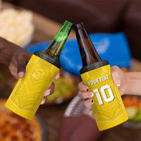 Custom Niue Rugby 4 in 1 Can Cooler Tumbler Hiapo Tribal Motifs Sporty Style - Polynesian Pride