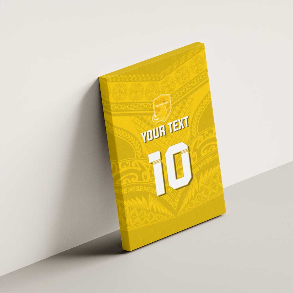 Custom Niue Rugby Canvas Wall Art Hiapo Tribal Motifs Sporty Style - Polynesian Pride