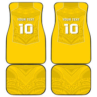 Custom Niue Rugby Car Mats Hiapo Tribal Motifs Sporty Style - Polynesian Pride