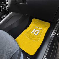 Custom Niue Rugby Car Mats Hiapo Tribal Motifs Sporty Style - Polynesian Pride