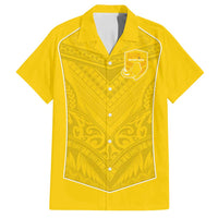 Custom Niue Rugby Family Matching Puletasi and Hawaiian Shirt Hiapo Tribal Motifs Sporty Style - Polynesian Pride
