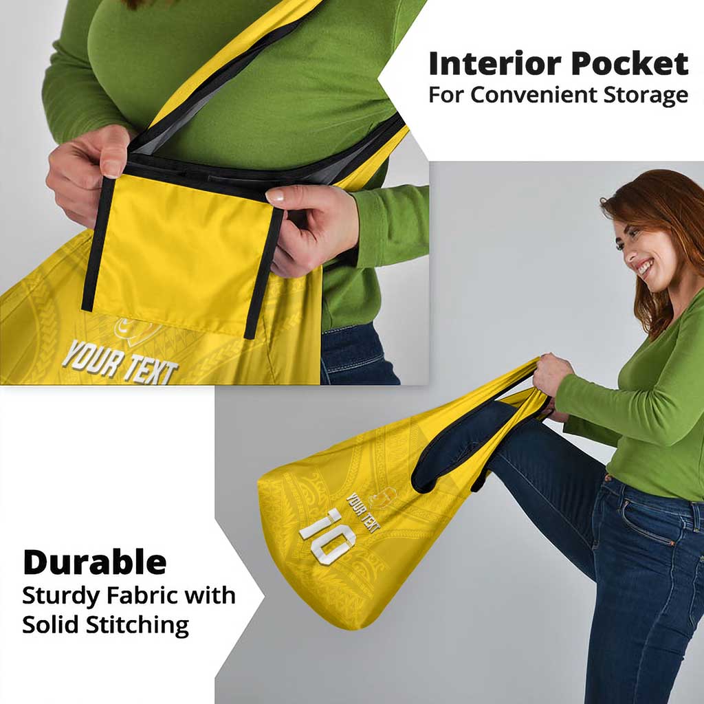 Custom Niue Rugby Grocery Bag Hiapo Tribal Motifs Sporty Style - Polynesian Pride