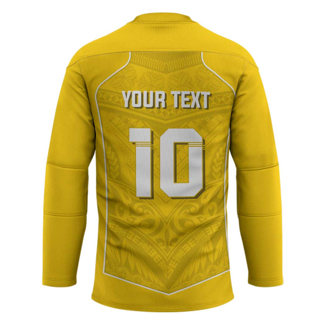 Custom Niue Rugby Hockey Jersey Hiapo Tribal Motifs Sporty Style - Polynesian Pride