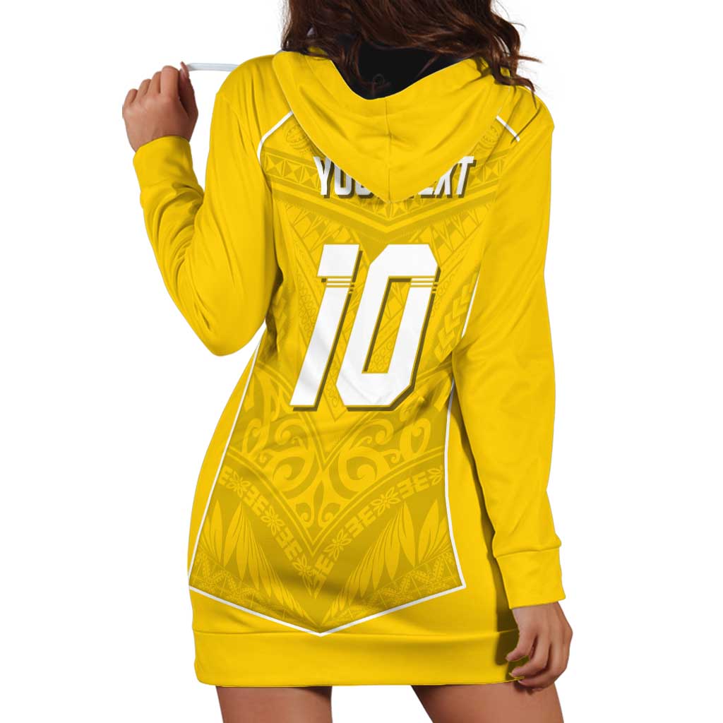 Custom Niue Rugby Hoodie Dress Hiapo Tribal Motifs Sporty Style - Polynesian Pride