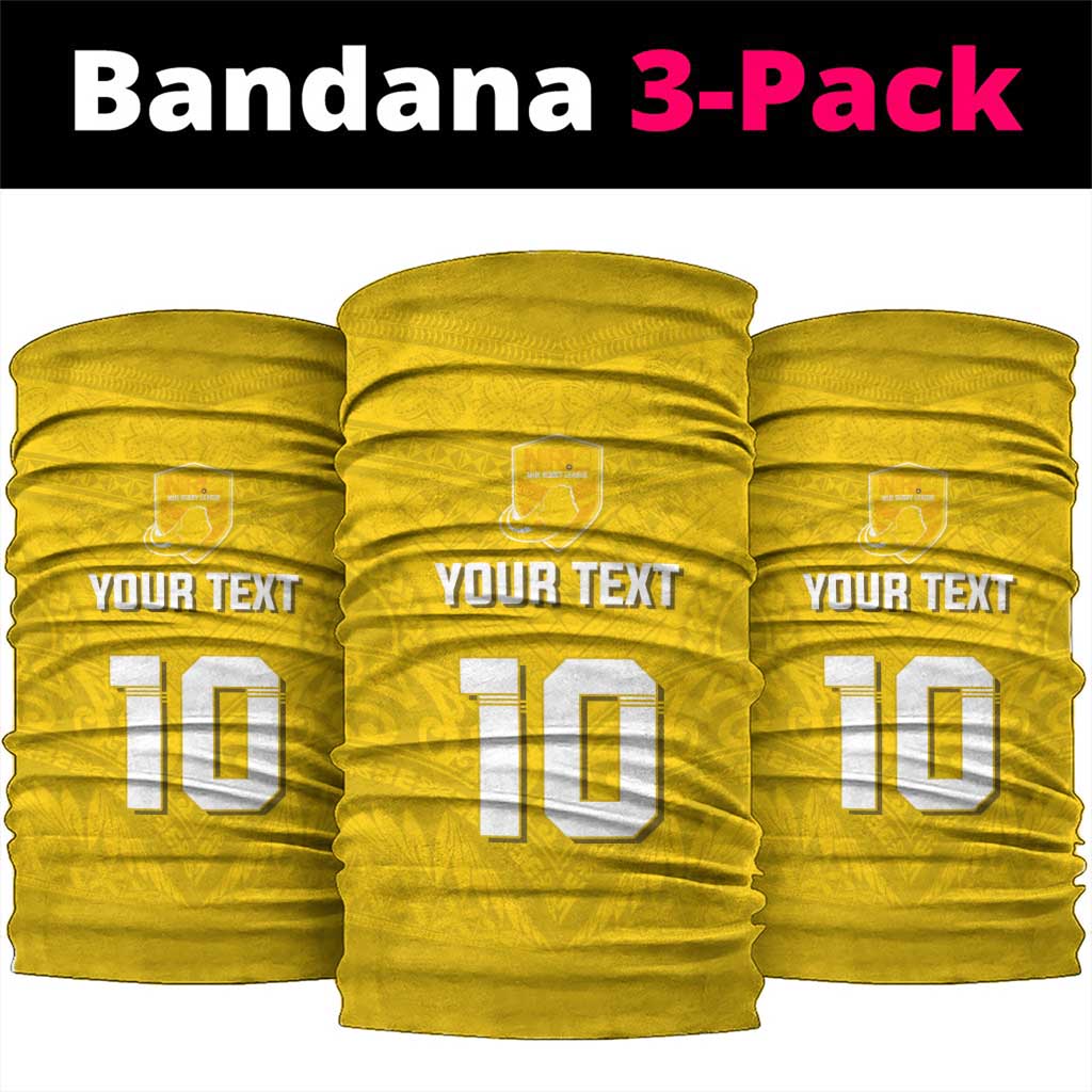 Custom Niue Rugby Neck Gaiter Hiapo Tribal Motifs Sporty Style - Polynesian Pride