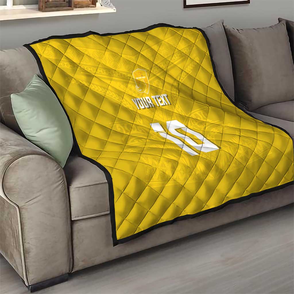 Custom Niue Rugby Quilt Hiapo Tribal Motifs Sporty Style - Polynesian Pride