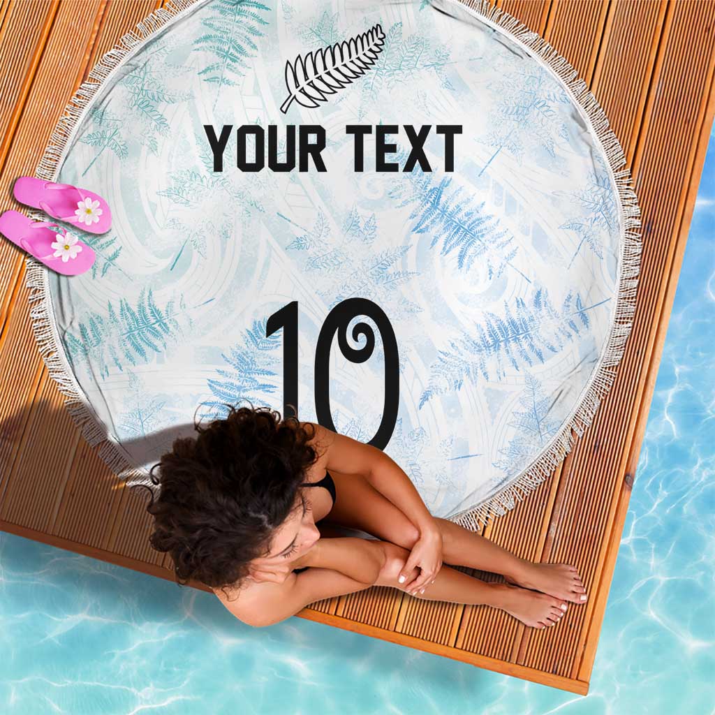 Custom New Zealand Football Beach Blanket The Whites-Aotearoa Inspired - Polynesian Pride