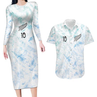 Custom New Zealand Football Couples Matching Long Sleeve Bodycon Dress and Hawaiian Shirt The Whites-Aotearoa Inspired LT03 White - Polynesian Pride