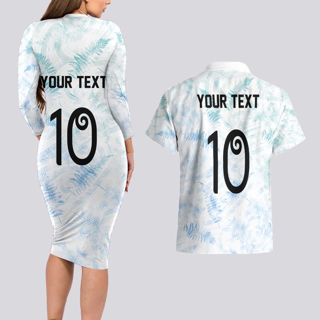 Custom New Zealand Football Couples Matching Long Sleeve Bodycon Dress and Hawaiian Shirt The Whites-Aotearoa Inspired LT03 - Polynesian Pride