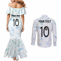 Custom New Zealand Football Couples Matching Mermaid Dress and Long Sleeve Button Shirt The Whites-Aotearoa Inspired - Polynesian Pride