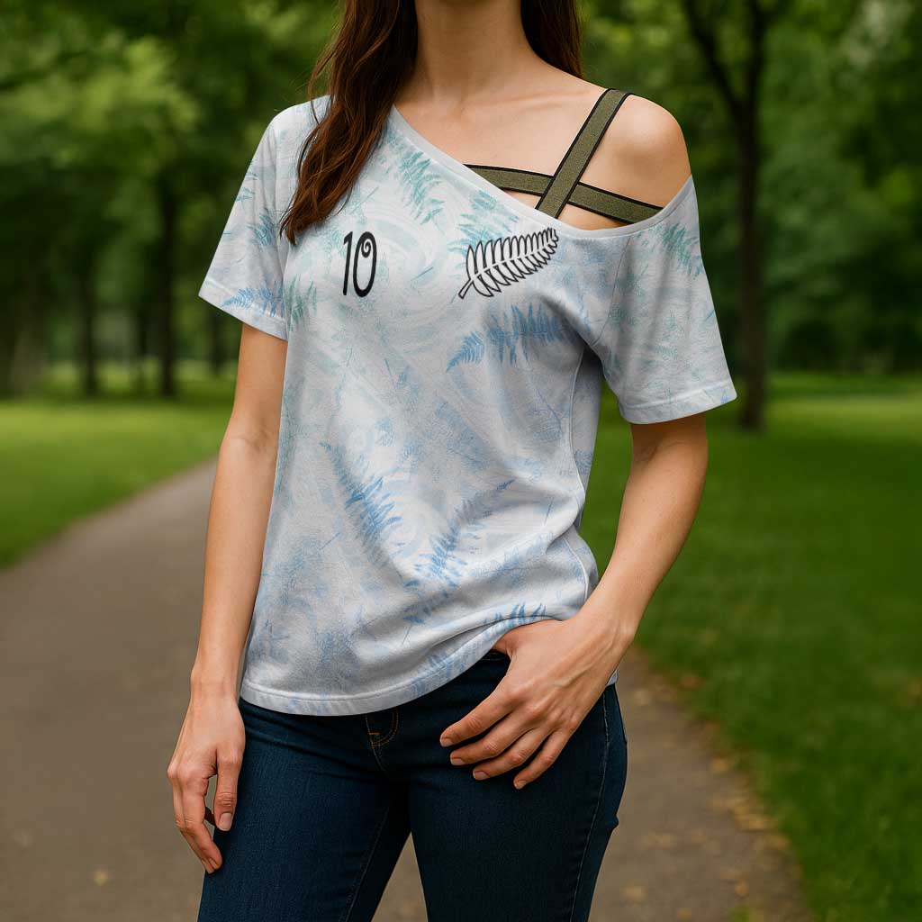 Custom New Zealand Football Cross Shoulder Shirt The Whites-Aotearoa Inspired - Polynesian Pride