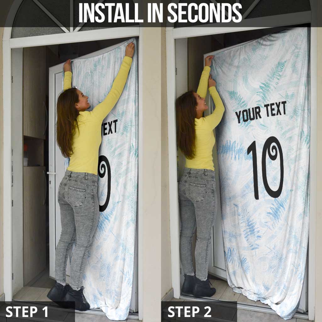 Custom New Zealand Football Door Cover The Whites-Aotearoa Inspired - Polynesian Pride