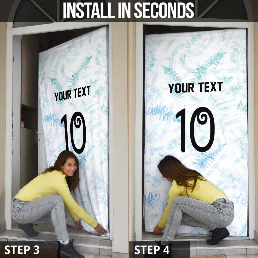 Custom New Zealand Football Door Cover The Whites-Aotearoa Inspired - Polynesian Pride