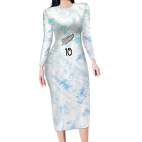 Custom New Zealand Football Family Matching Long Sleeve Bodycon Dress and Hawaiian Shirt The Whites-Aotearoa Inspired - Polynesian Pride