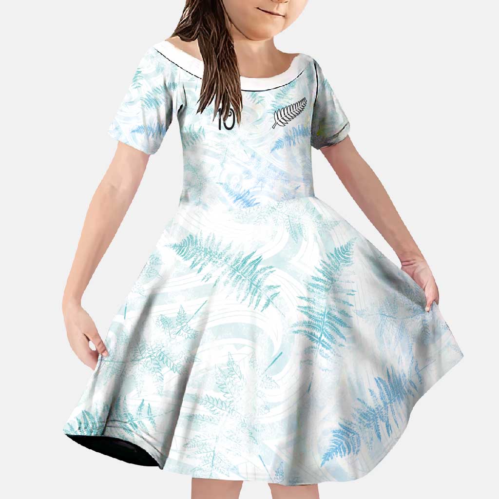 Custom New Zealand Football Family Matching Off Shoulder Maxi Dress and Hawaiian Shirt The Whites-Aotearoa Inspired - Polynesian Pride