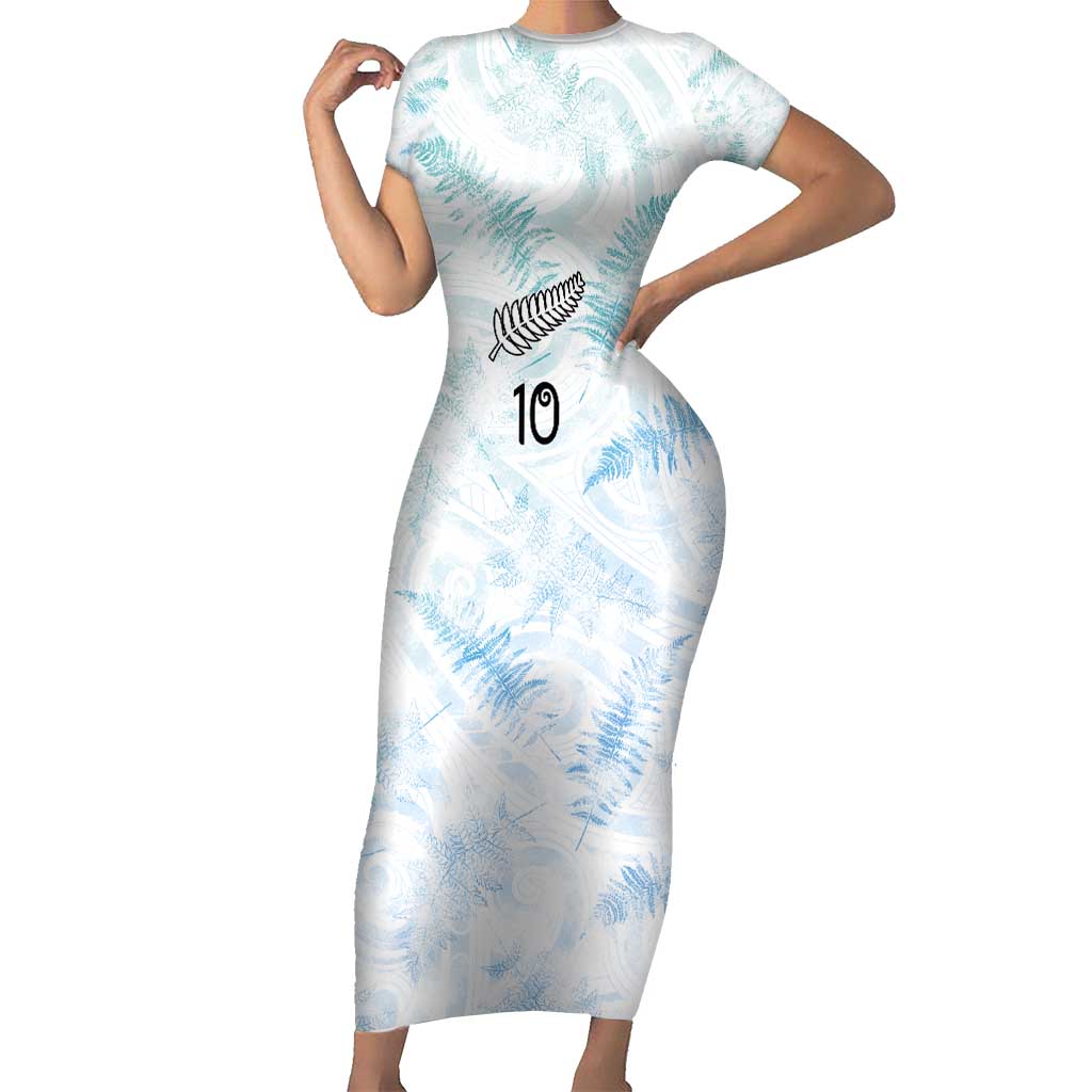Custom New Zealand Football Family Matching Short Sleeve Bodycon Dress and Hawaiian Shirt The Whites-Aotearoa Inspired - Polynesian Pride