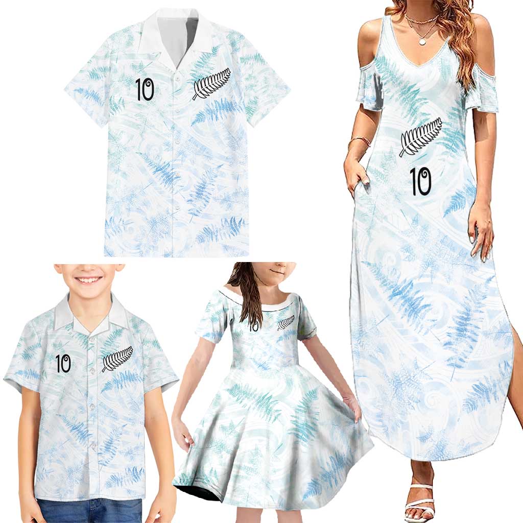 Custom New Zealand Football Family Matching Summer Maxi Dress and Hawaiian Shirt The Whites-Aotearoa Inspired - Polynesian Pride