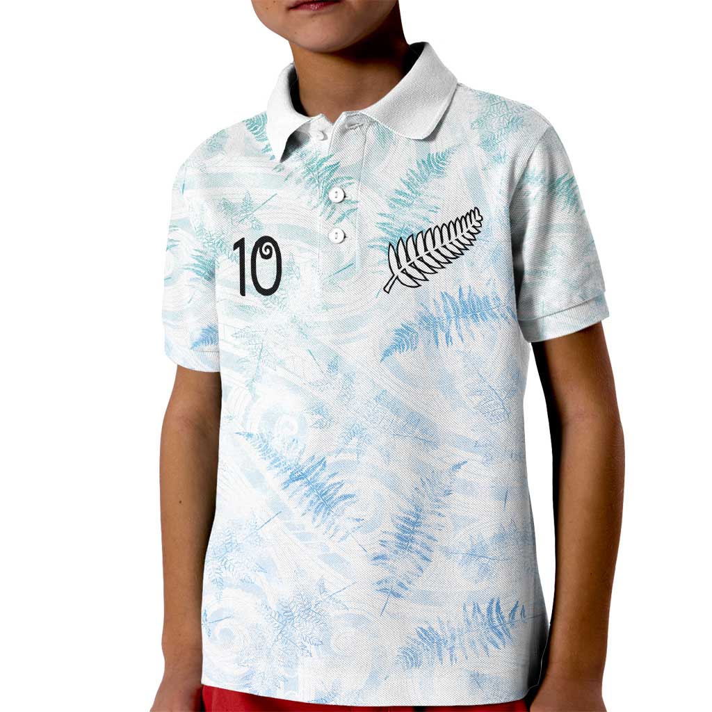 Custom New Zealand Football Kid Polo Shirt The Whites-Aotearoa Inspired - Polynesian Pride