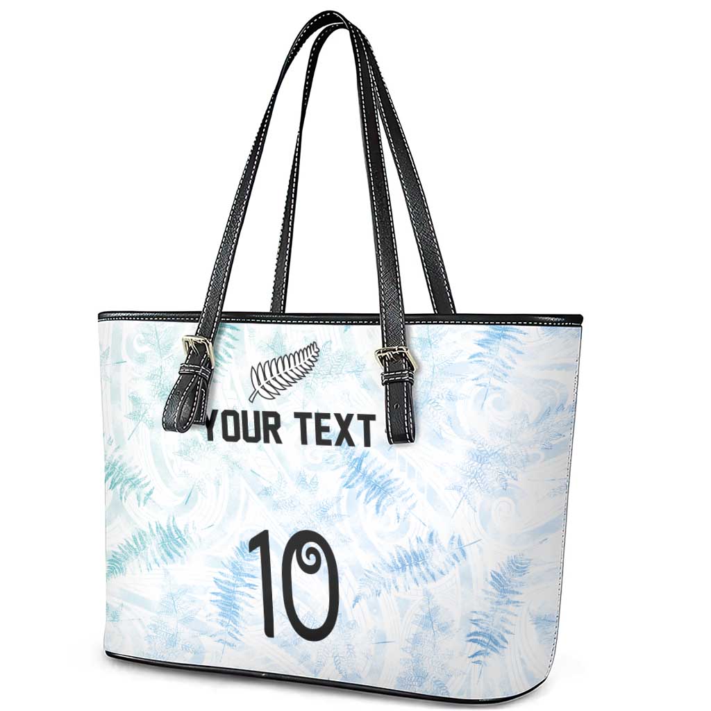 Custom New Zealand Football Leather Tote Bag The Whites-Aotearoa Inspired - Polynesian Pride