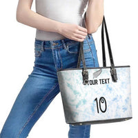 Custom New Zealand Football Leather Tote Bag The Whites-Aotearoa Inspired - Polynesian Pride