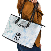 Custom New Zealand Football Leather Tote Bag The Whites-Aotearoa Inspired - Polynesian Pride