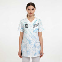 Custom New Zealand Football Scrub Top The Whites-Aotearoa Inspired - Polynesian Pride
