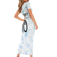 Custom New Zealand Football Short Sleeve Bodycon Dress The Whites-Aotearoa Inspired - Polynesian Pride