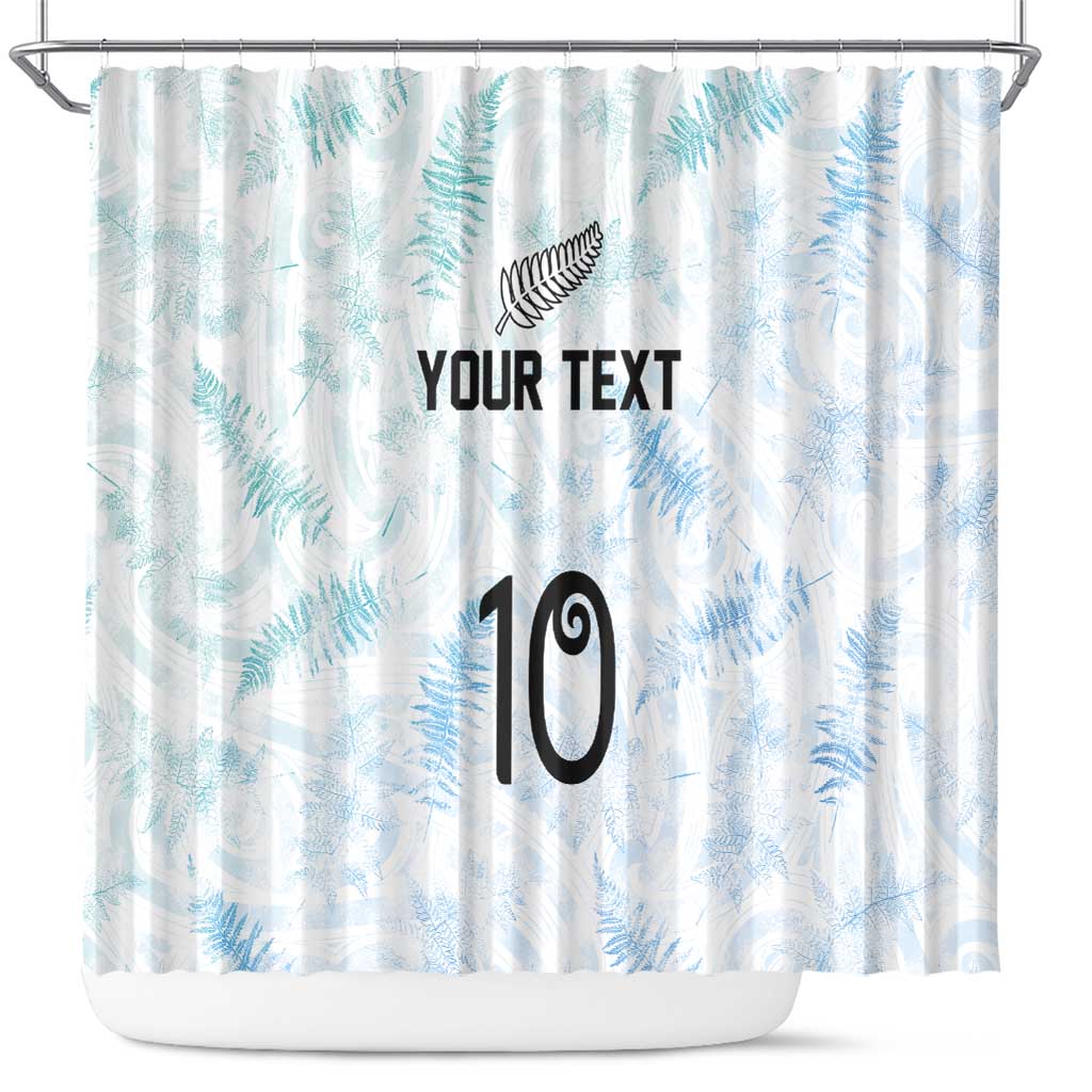 Custom New Zealand Football Shower Curtain The Whites-Aotearoa Inspired - Polynesian Pride