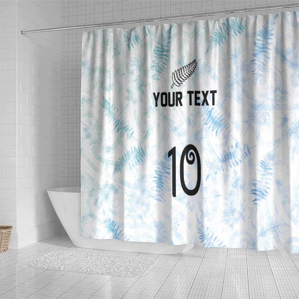 Custom New Zealand Football Shower Curtain The Whites-Aotearoa Inspired - Polynesian Pride