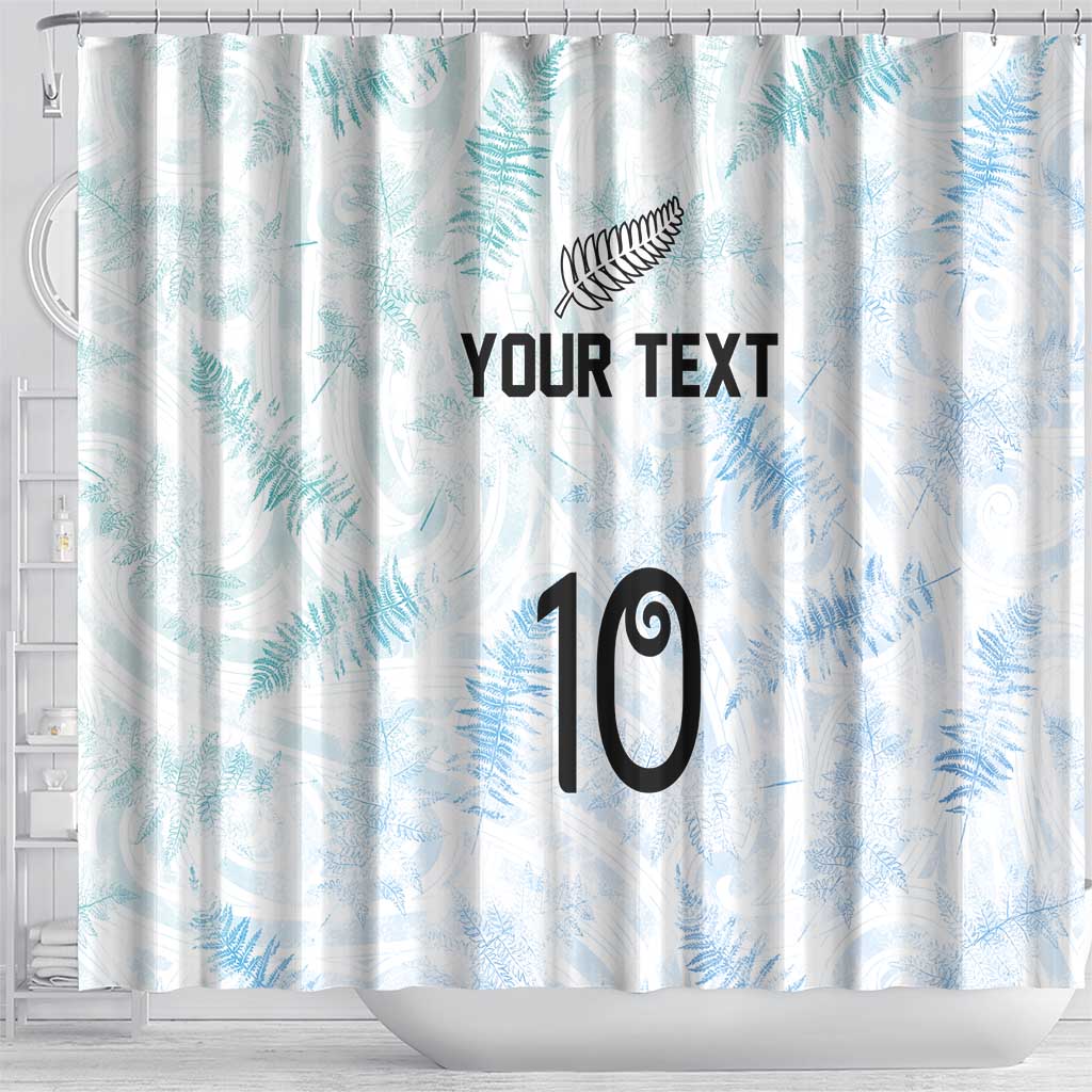Custom New Zealand Football Shower Curtain The Whites-Aotearoa Inspired - Polynesian Pride