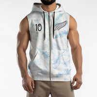 Custom New Zealand Football Sleeveless Zip Hoodie The Whites-Aotearoa Inspired - Polynesian Pride