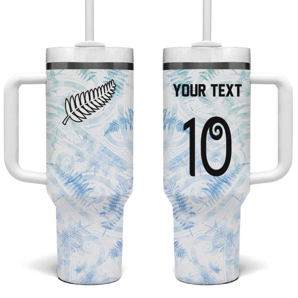 Custom New Zealand Football Tumbler With Handle The Whites-Aotearoa Inspired - Polynesian Pride