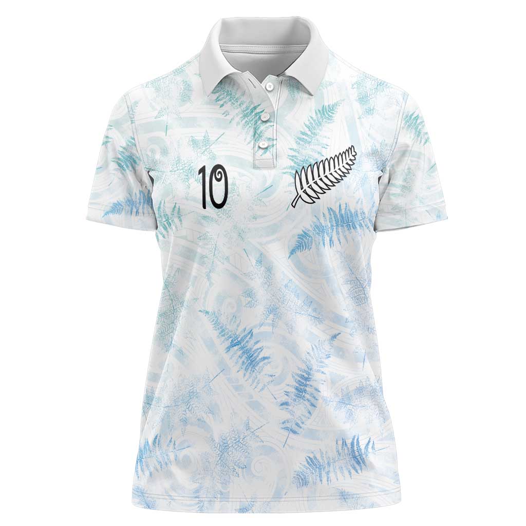Custom New Zealand Football Women Polo Shirt The Whites-Aotearoa Inspired LT03 Female White - Polynesian Pride