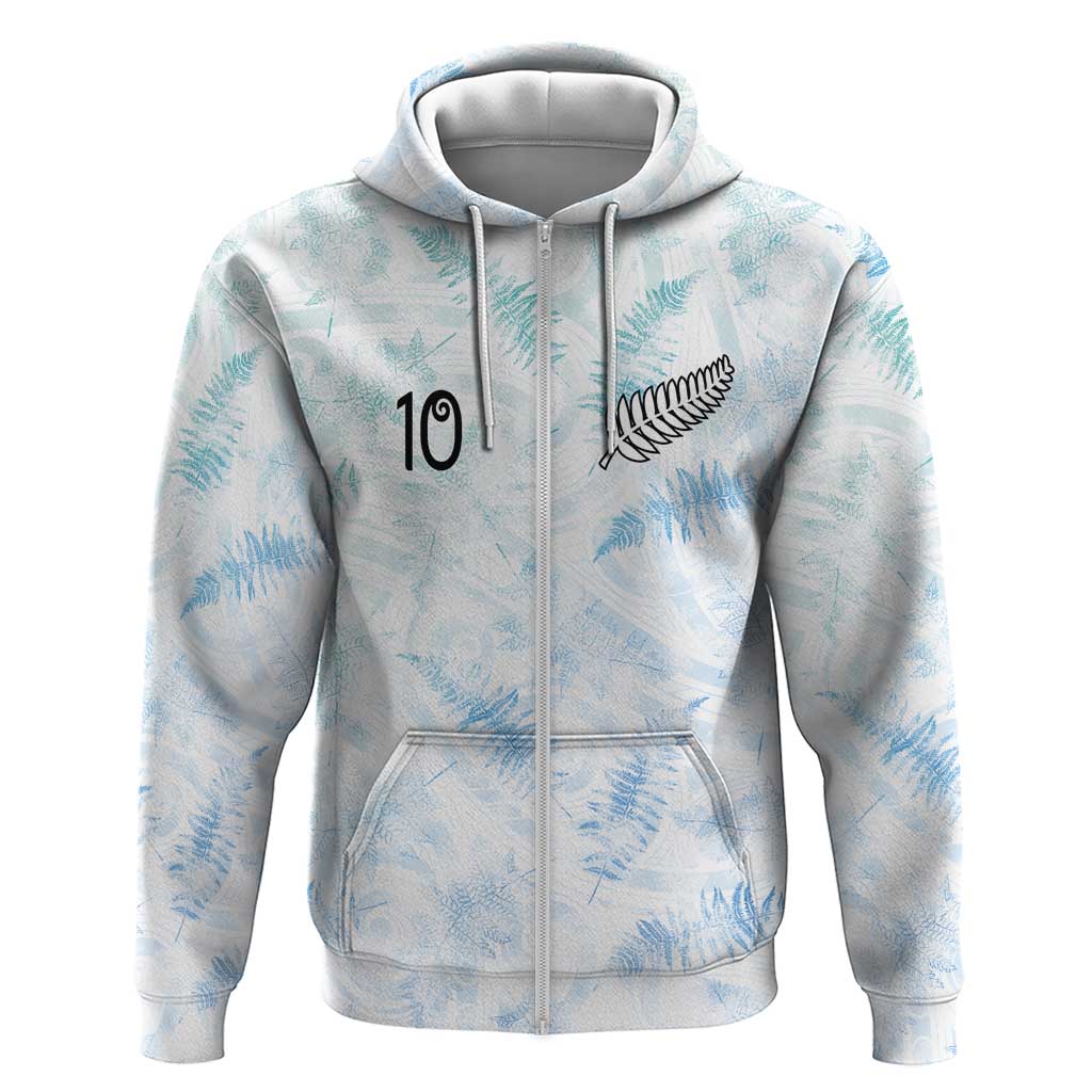 Custom New Zealand Football Zip Hoodie The Whites-Aotearoa Inspired - Polynesian Pride