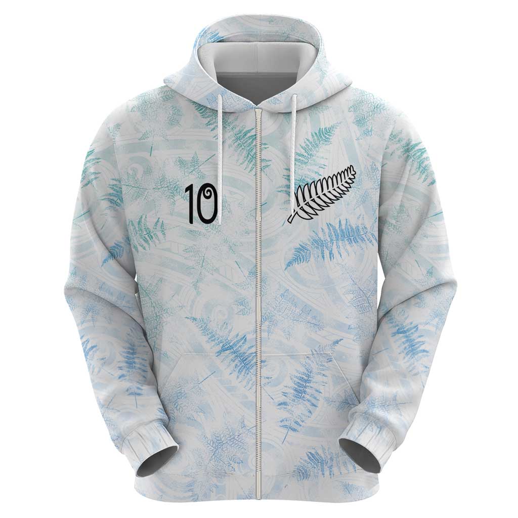 Custom New Zealand Football Zip Hoodie The Whites-Aotearoa Inspired - Polynesian Pride