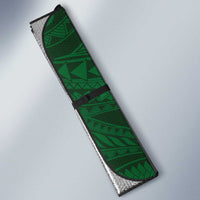 Custom Hawaii Volleyball Auto Sun Shade Kakau Abstract and Tropical Plants Green Color - Polynesian Pride
