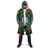 Custom Hawaii Volleyball Cloak Kakau Abstract and Tropical Plants Green Color - Polynesian Pride