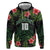 Custom Hawaii Volleyball Hoodie Kakau Abstract and Tropical Plants Black Color - Polynesian Pride