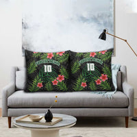 Custom Hawaii Volleyball Pillow Cover Kakau Abstract and Tropical Plants Black Color - Polynesian Pride